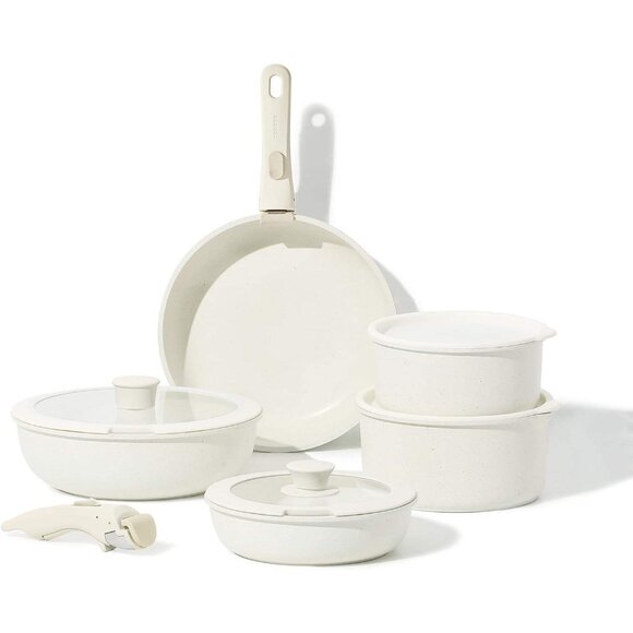 CAROTE 11-Piece Nonstick Cookware Set - Detachable Handle, Oven & RV Safe - Picture 1 of 7